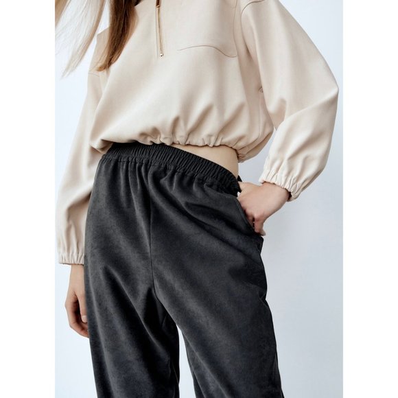 Zara Zipped Jogging Pull On Trousers M NWT - Picture 3 of 9